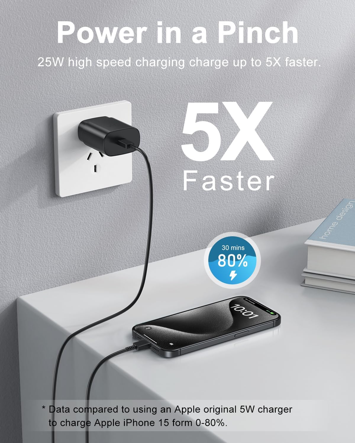 Type C Charger Fast Charging, 2Pack [10FT&6FT] Long USB C Cable with 25W Phone Super Fast Charger Block Compatible with Galaxy S25/S24/Plus/Ultra,iPhone 15/16/17/Air/Plus/Pro Max