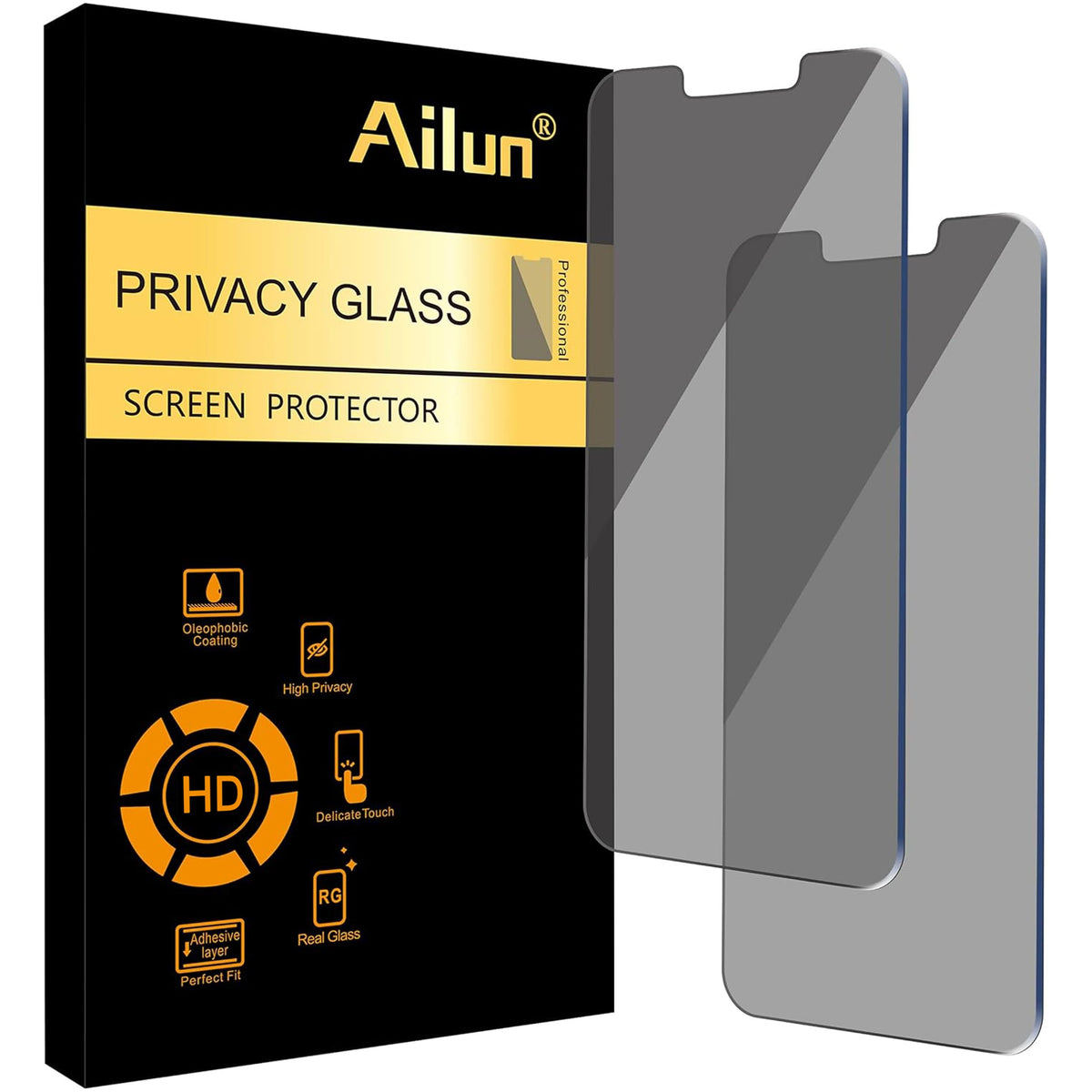 Ailun 3 Pack Privacy Screen Protector for iPhone 16 Pro/iPhone 17 | 6.3 inch, Installation Frame, Anti Spy Private, Tempered Glass, Anti-Scratch, Case Friendly