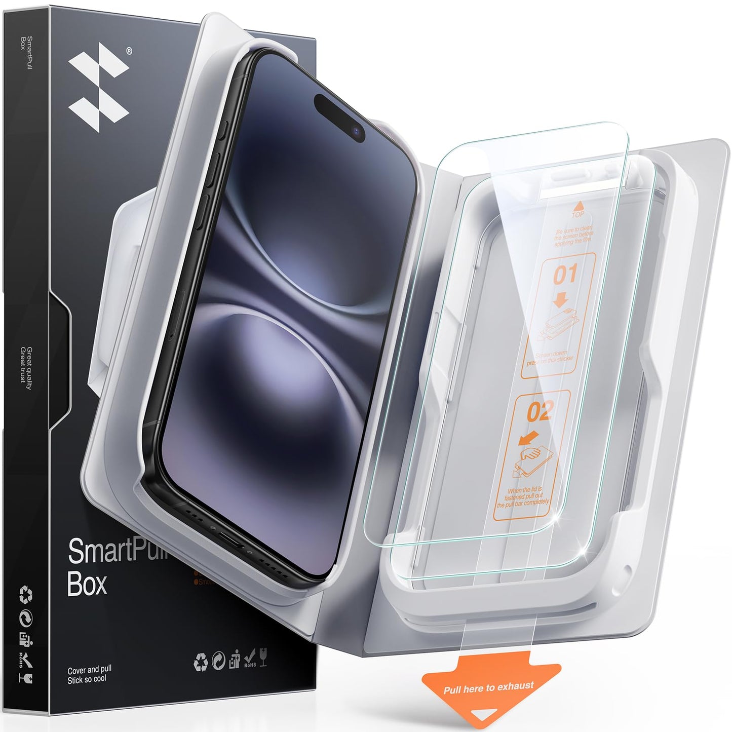 SMARTDEVIL 2 Pack Privacy Screen Protector for iPhone 17 Pro Max, Anti-Spy | Military-Grade Shatterproof Protection, Tempered Glass Film , 9H Hardness, Fast & Easy Installation, Case Friendly Design