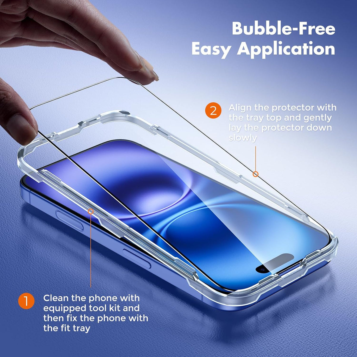 UNBREAKcable for iPhone 16 Screen Protector, 3-Pack Full Coverage Tempered Glass [Military Grade Shatterproof] [9H Hardness] [Easy Installation Frame] [Bubble Free] for iPhone 16 6.1"