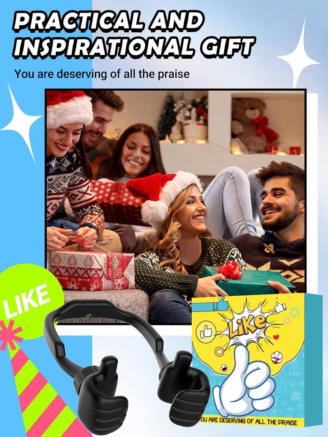 Stocking Stuffers for Teens Boys Girls 2 Pack Cell Phone Stand Adjustable | Thumbs Up Lazy Phone Holder for Desk, Gifts for Christmas, for Adults Men Women Kids Husband Wife, Cool Gadget, Fun Gift