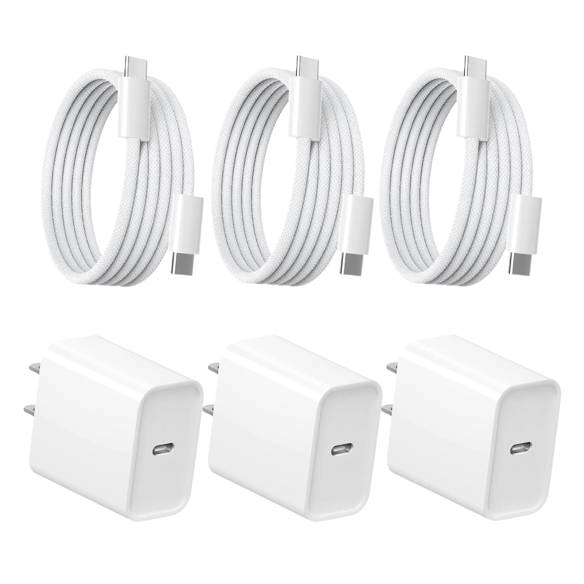 3 Pack Fast Charger iPhone,【Apple MFi Certified】6FT iPhone Charger Fast Charging USB C Block Wall Adapter 6 Foot Type C to Lightning Cable for iPhone 14 Pro Max/14 Plus/13 Pro/12/12Pro/11/XS/X,AirPods