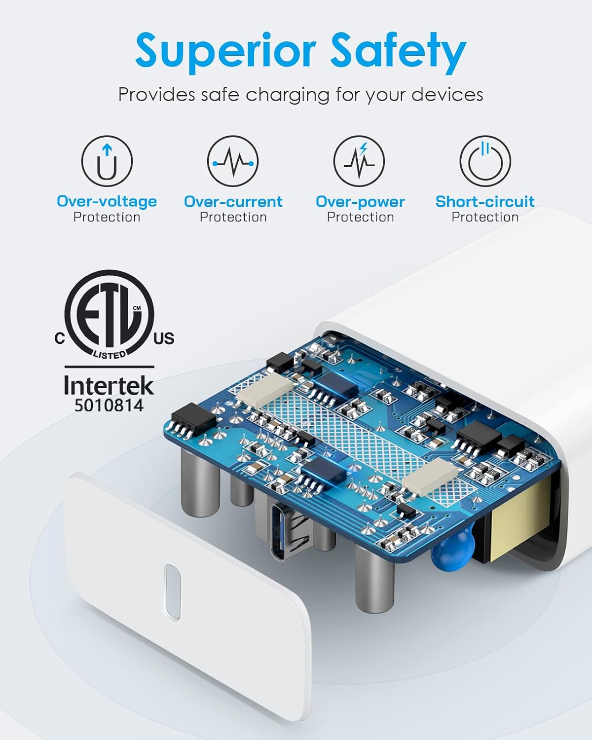 20W Fast Charger for iPhone 17/16/15 with 6FT Cable [3-Pack] | USB-C Wall Charger & C-to-C Cable, Compatible with iPhone 17/16/15 Series, USB-C iPad Pro/Air/Mini & More