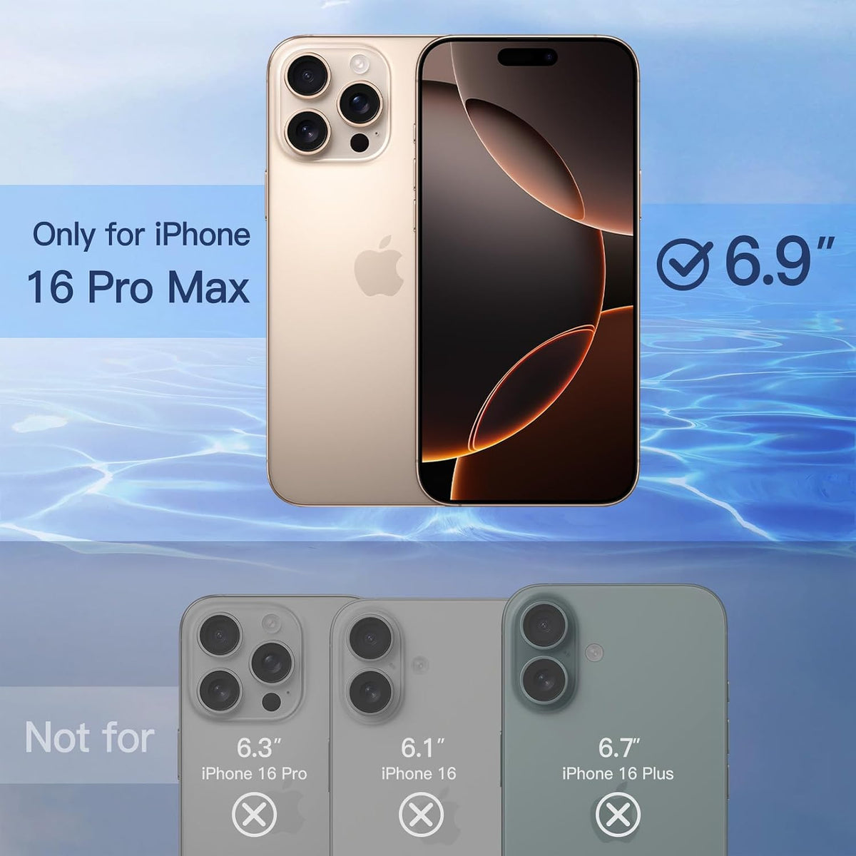 JETech Privacy Screen Protector for iPhone 16 Pro Max, 2-Pack | Anti-Spy Privacy Protection, Tempered Glass, Easy Installation Tool, Anti-Scratch Design