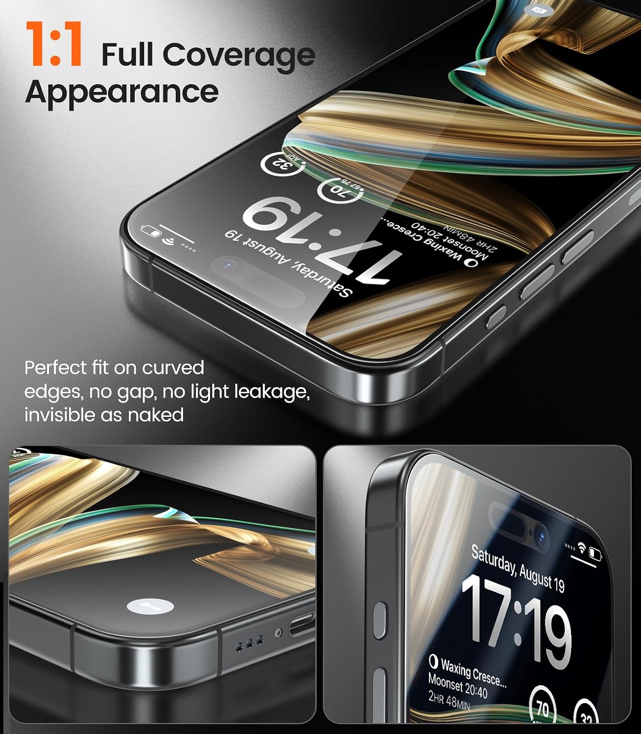 EZ-GLAZ-4 Pack for iPhone 16 Pro Max Privacy Screen Protector (6.9") | 26° Privacy Protection, 12FT Military Grade Shatterproof, 9H+ Tempered Glass Film with Flawless Fit Box, Scratch Resistant