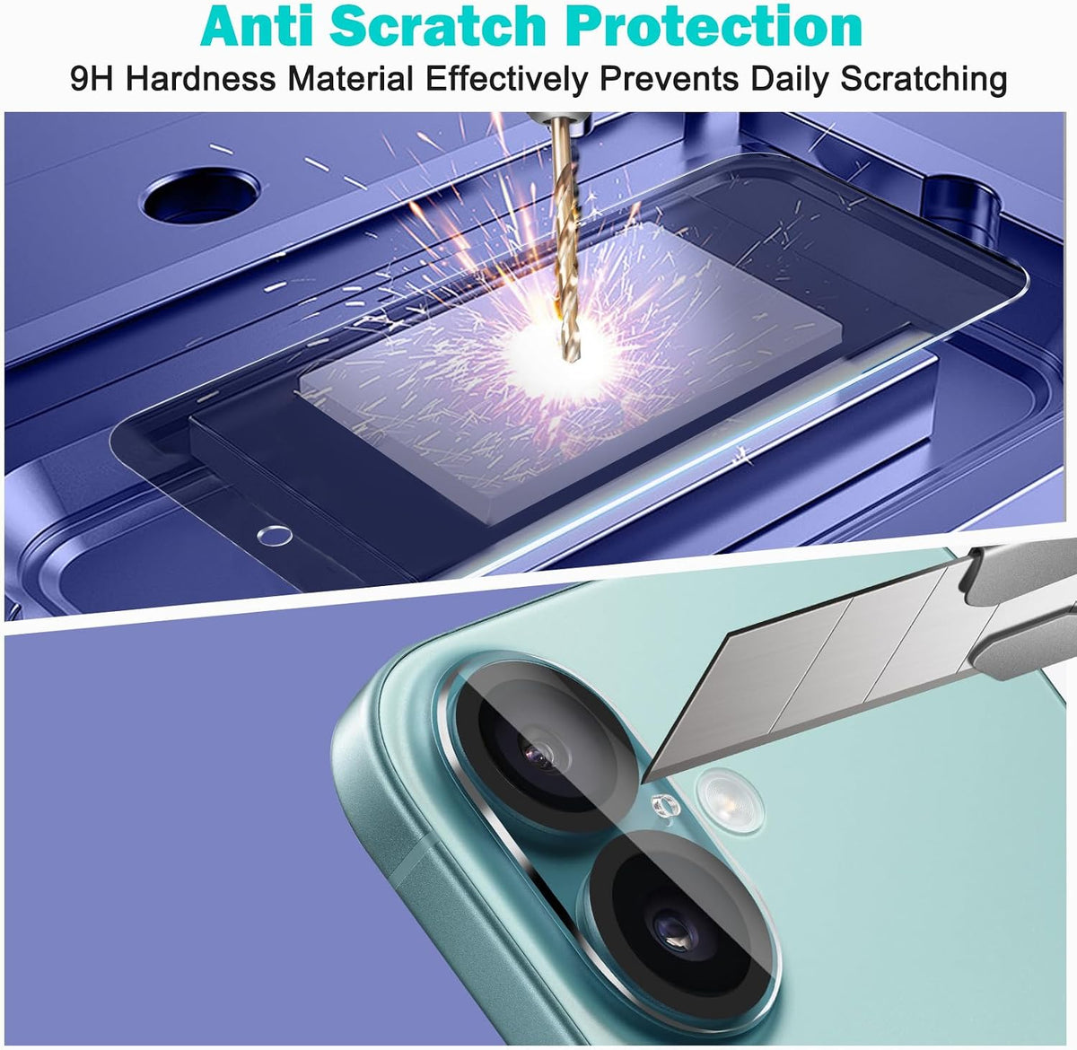 PEHAEL for iPhone 16 Privacy Screen Protector+Camera Lens Protector | 3+3 Pack, Installation Frame, Cleaning kits, Anti-Spy Private, Anti-Scratch, 9H Tempered Glass, Case Friendly, [6.1 inch]