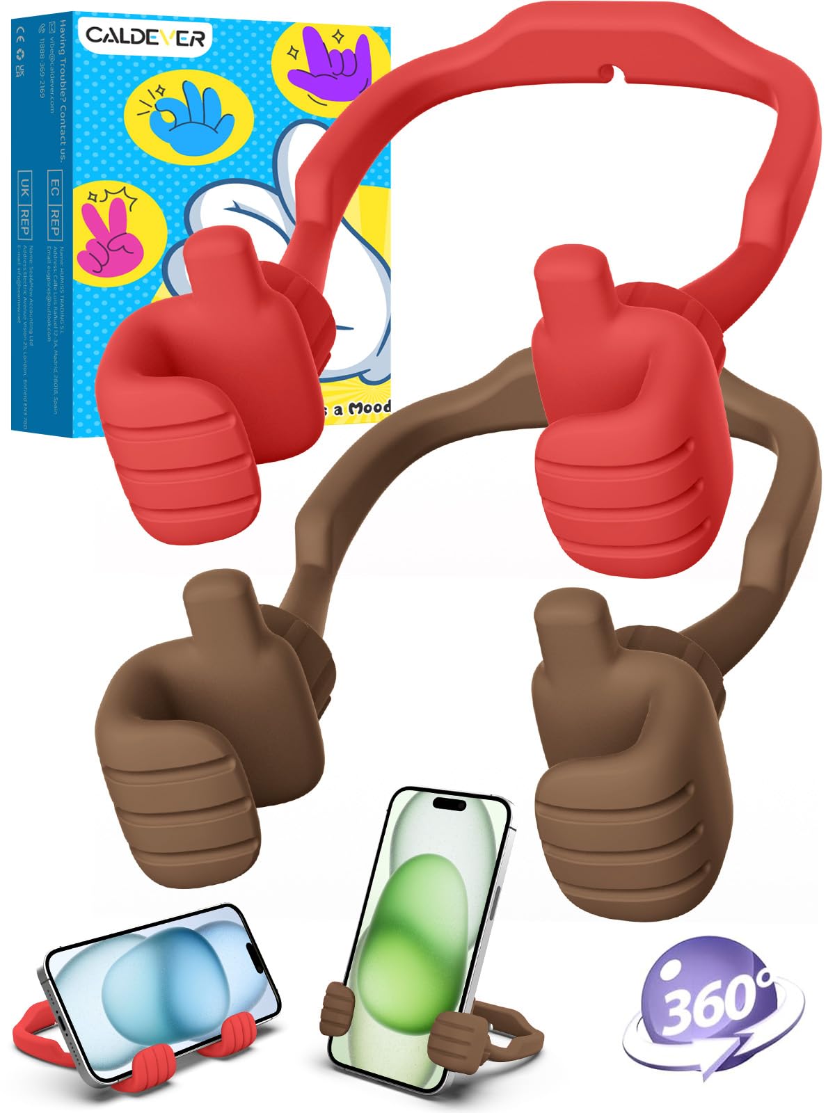 Stocking Stuffers for Teens Girls Boys Gifts Thumbs Up Cell Phone Stand | Back to School Supplies, Adjustable Lazy Phone Holder for Desk, Fun Gift for Women Adults Kids Teenager Tween Trendy Stuff