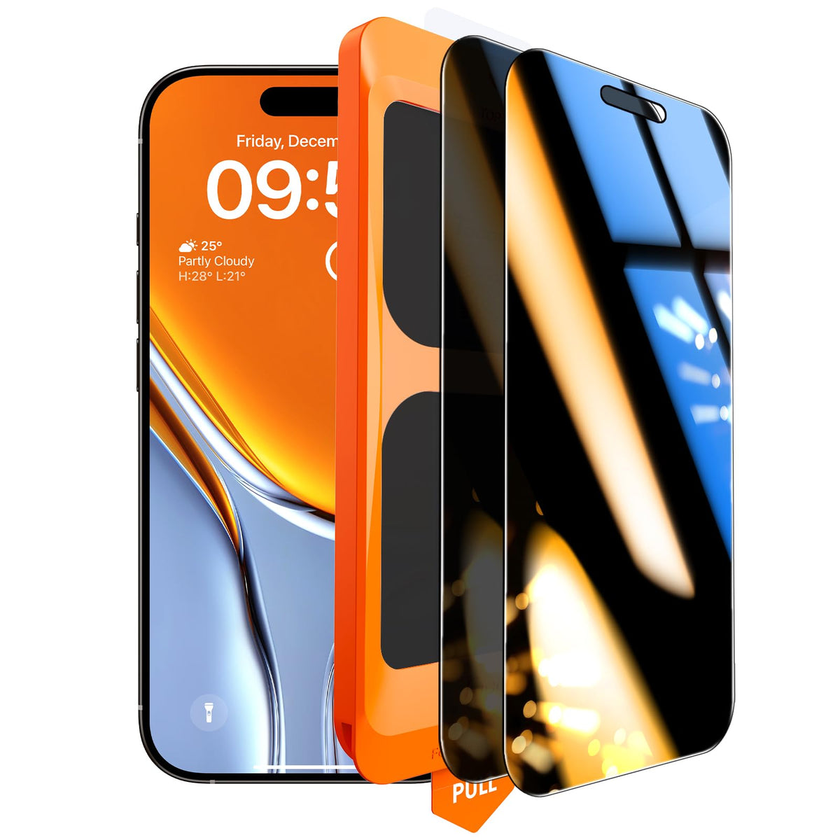 TOCOL for iPhone 16 Pro Max Privacy Screen Protector | Easy Installation, 25° Anti Spy, Data Protection, 9H+ Tempered Glass, 8FT Military Grade Shatterproof, Anti-Scratch, 2 Pack