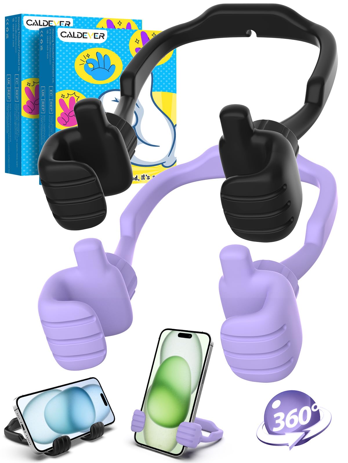 Stocking Stuffers for Teens Girls Boys Gifts Thumbs Up Cell Phone Stand | Back to School Supplies, Adjustable Lazy Phone Holder for Desk, Fun Gift for Women Adults Kids Teenager Tween Trendy Stuff