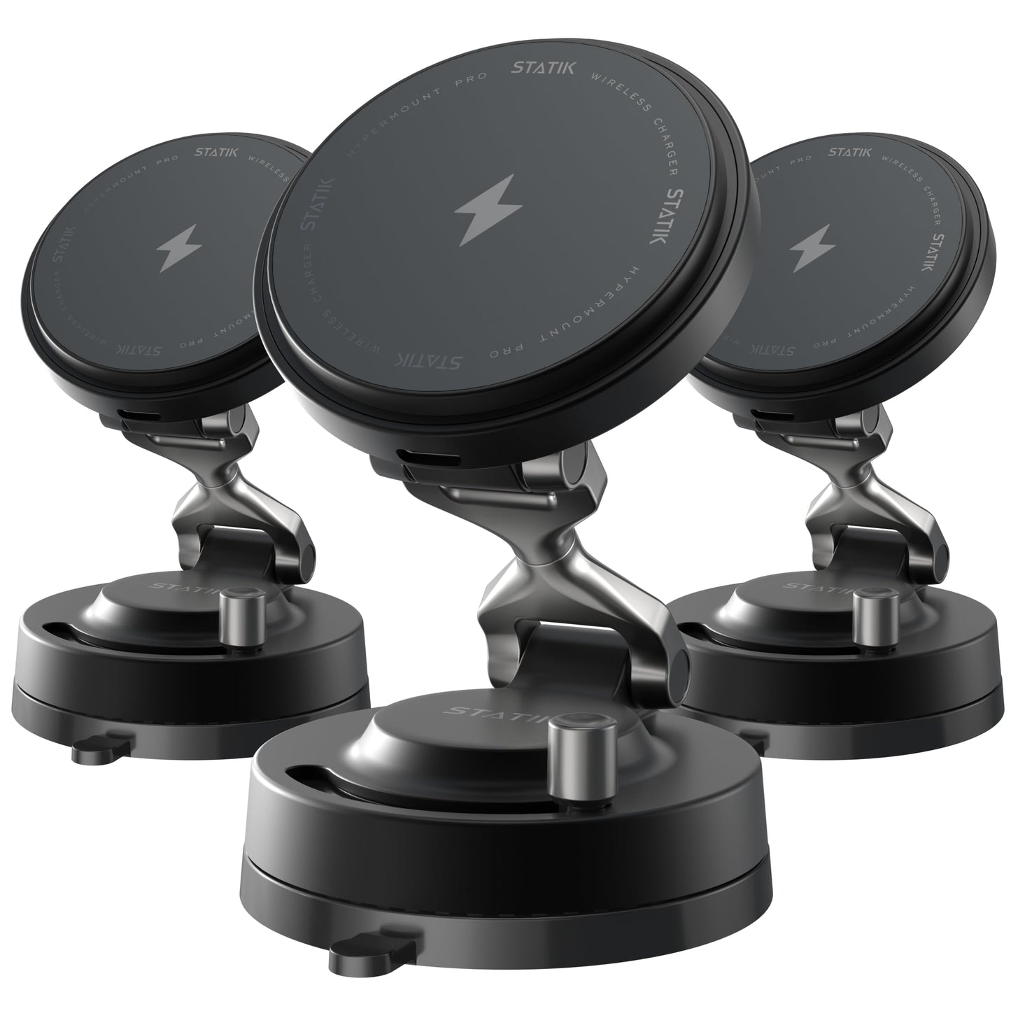 Statik HyperMount (Gen 3) Magnetic Phone Holder, for iPhone and Android | Upgraded Magnet Strength, Nano-suction Adhesive Gel, 360° Rotation, Compatible with MagSafe, Metal Rings for Android