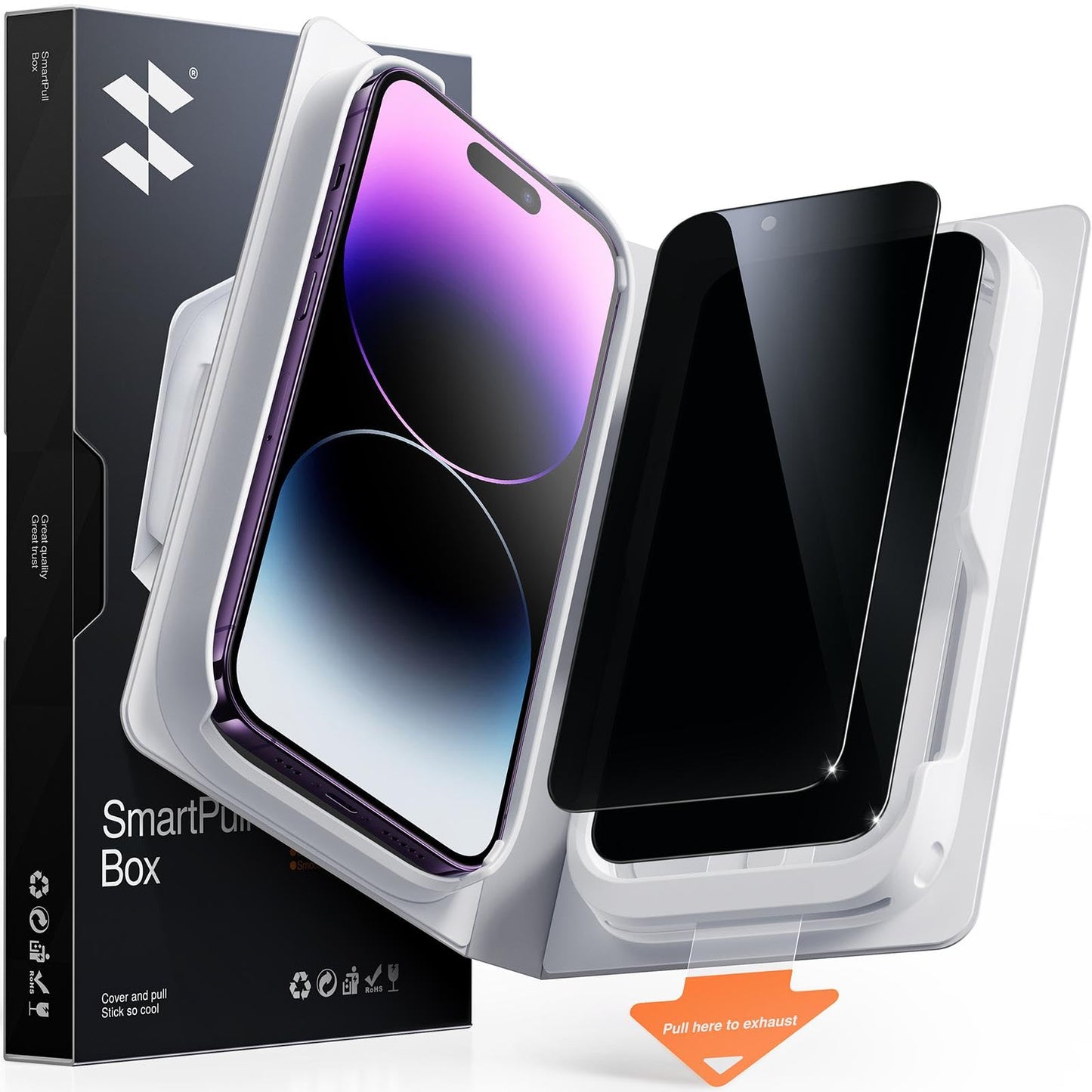 SMARTDEVIL 2 Pack Privacy Screen Protector for iPhone 17 Pro Max, Anti-Spy | Military-Grade Shatterproof Protection, Tempered Glass Film , 9H Hardness, Fast & Easy Installation, Case Friendly Design