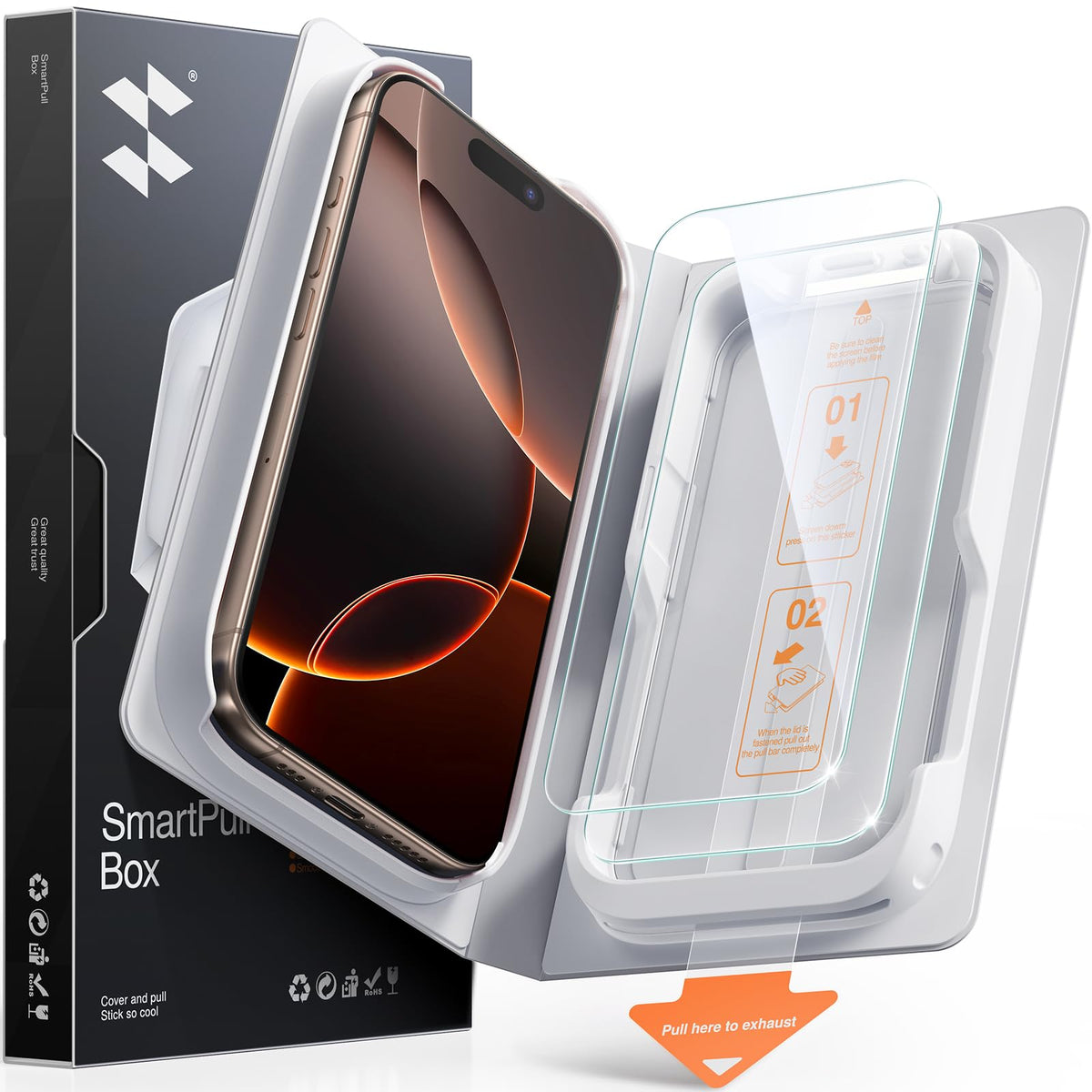 SMARTDEVIL 2 Pack Privacy Screen Protector for iPhone 17 Pro Max, Anti-Spy | Military-Grade Shatterproof Protection, Tempered Glass Film , 9H Hardness, Fast & Easy Installation, Case Friendly Design