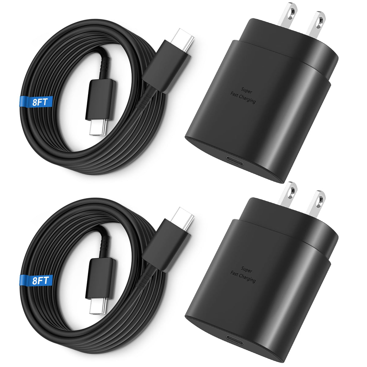 Super Fast Charger Type C, 25W USB C Wall Charger Fast Charging for Samsung Galaxy S26 Ultra/S26/S26+/S25 Ultra/S25/24 Ultra/S24/S23 Ultra/S22 Ultra with 10FT Long Android Type C Charger Cable 2Pack
