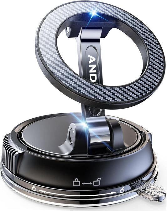 ANDERY Car Phone Holder for Magsafe [78+LBS Max Suction & 2400gf Magnetic] | 360° Adjustable Car Phone Mount, Phone Holders for Your Car for iPhone 17-12 Pro Max Air Plus (Carbon Fiber)