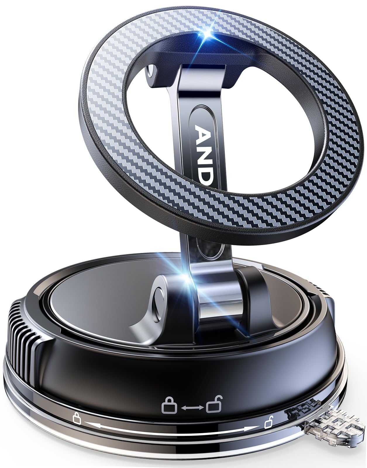 ANDERY Car Phone Holder for Magsafe [78+LBS Max Suction & 2400gf Magnetic] | 360° Adjustable Car Phone Mount, Phone Holders for Your Car for iPhone 17-12 Pro Max Air Plus (Carbon Fiber)