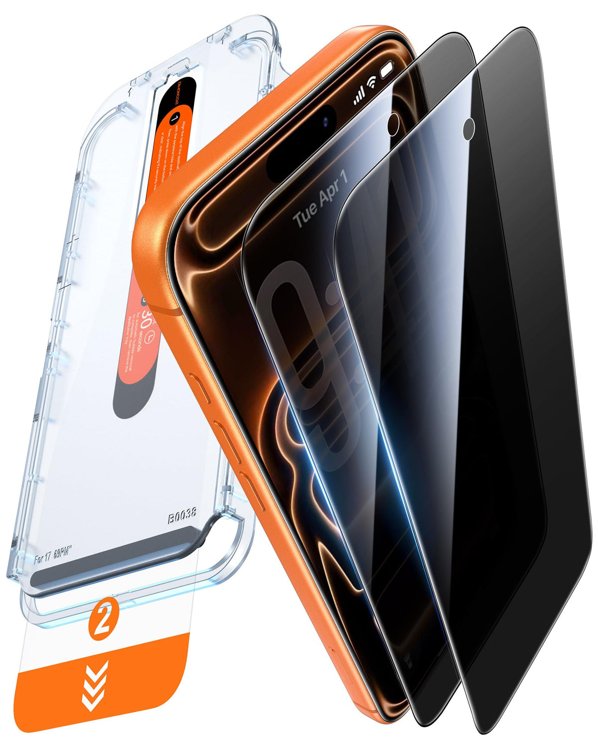 DIMONCOAT 2 Pack for iPhone 17 Pro Max Privacy Screen Protector Glass 6.9" | 13FT Drop Tested, Auto Alignment Kit, 10X Military-Grade Tempered Glass, Stronger Edge Protection, Case Friendly, Bubble-Free