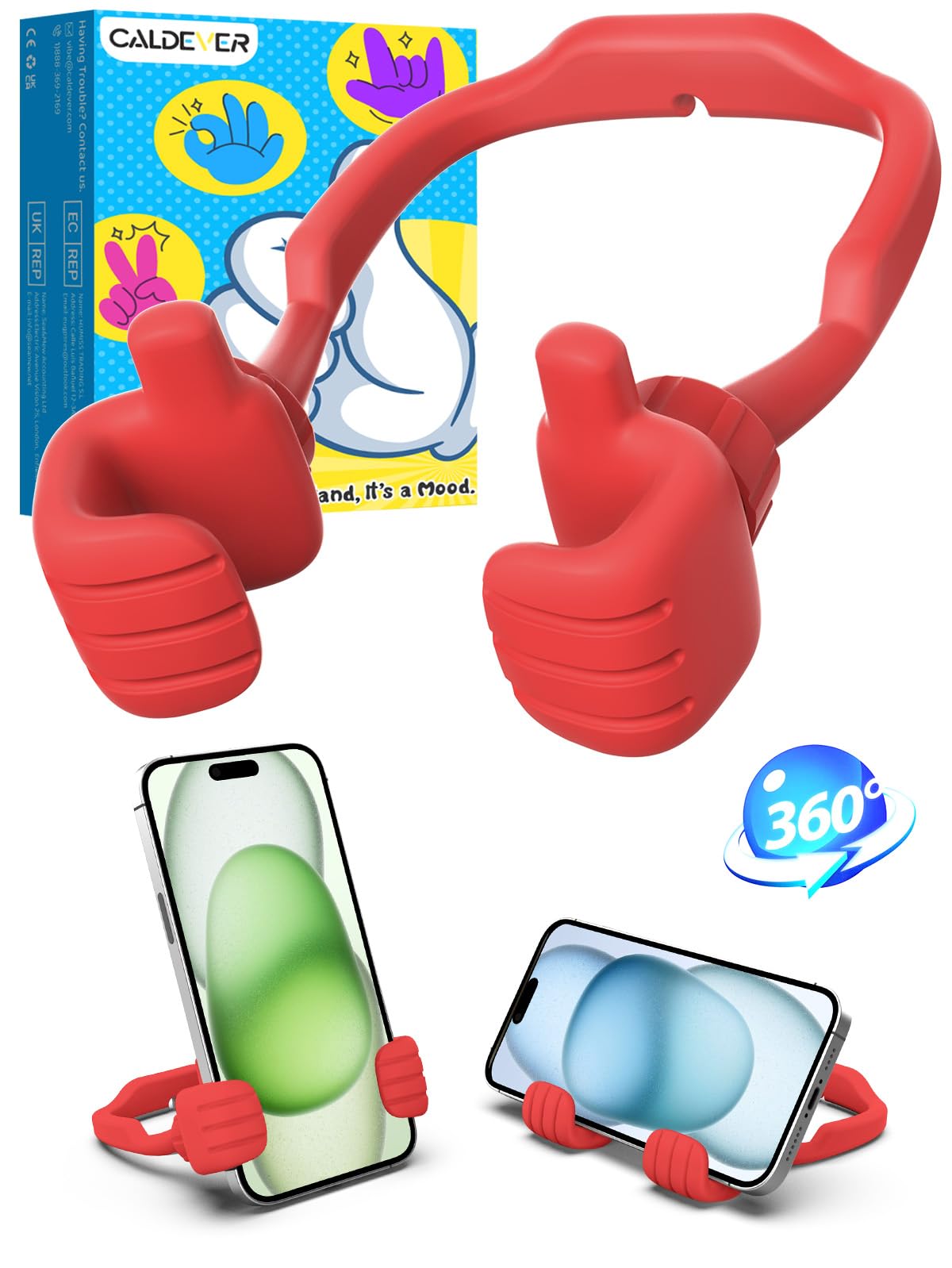 Stocking Stuffers for Teens Boys Men Kids Gifts Thumbs Up Lazy Phone Holder | Back to School Supplies, Cell Phone Stand for Desk, Gifts for Adults Teenage Girls, Funny Cool Gadgets, Gifts for Christmas
