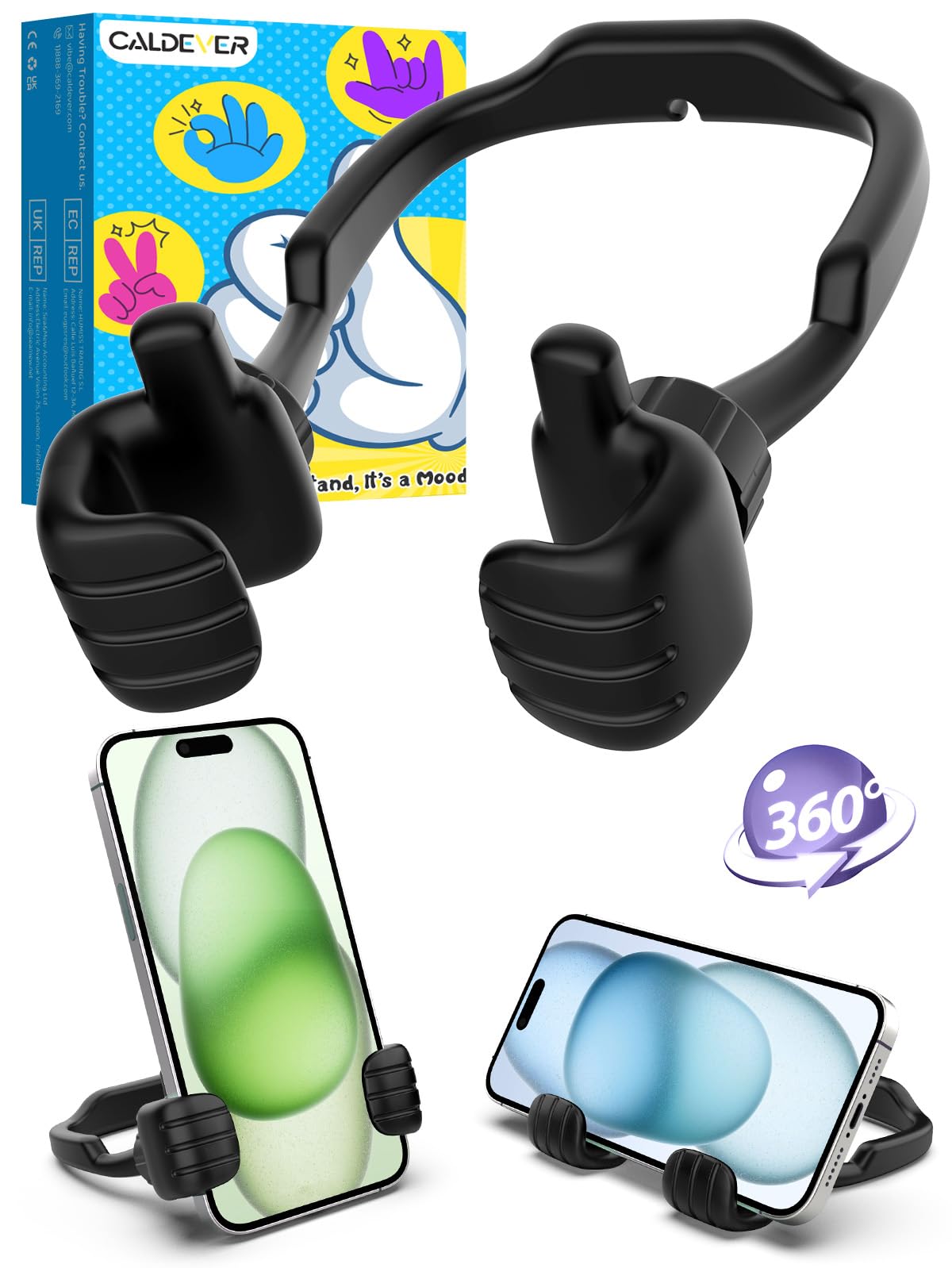 Stocking Stuffers for Teens Boys Men Kids Gifts Thumbs Up Lazy Phone Holder | Back to School Supplies, Cell Phone Stand for Desk, Gifts for Adults Teenage Girls, Funny Cool Gadgets, Gifts for Christmas