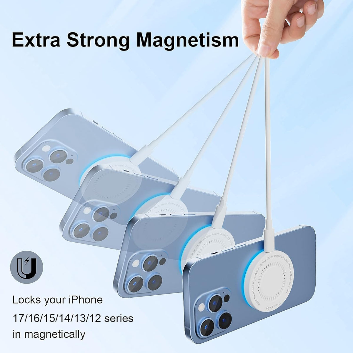MagSafe Charger 2 Pack Magnetic Wireless Charger Fast Charging Pad | Two USB-C cables and two USB-A adapters, compatible with iPhone 17/16/15/14/13/12 Series and AirPods 4/3/2/Pro