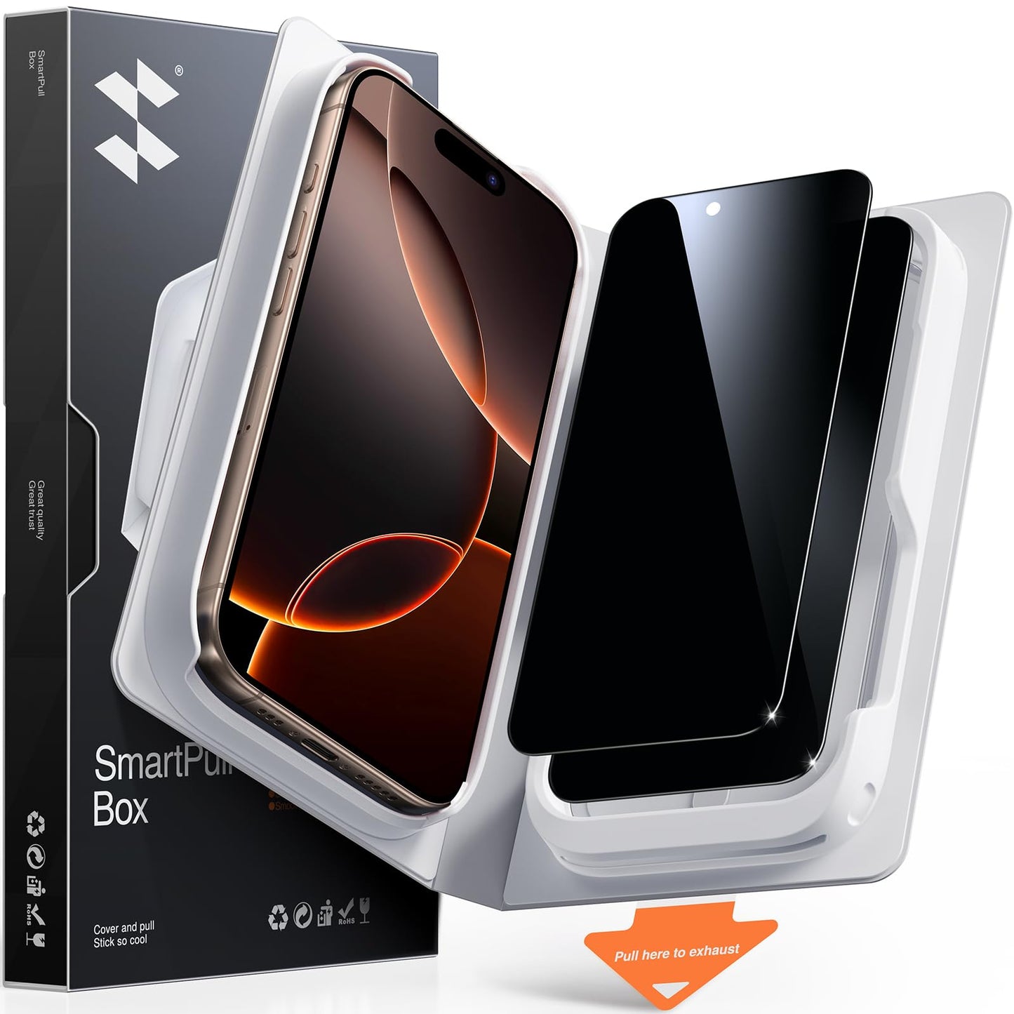 SMARTDEVIL 2 Pack Privacy Screen Protector for iPhone 17 Pro Max, Anti-Spy | Military-Grade Shatterproof Protection, Tempered Glass Film , 9H Hardness, Fast & Easy Installation, Case Friendly Design