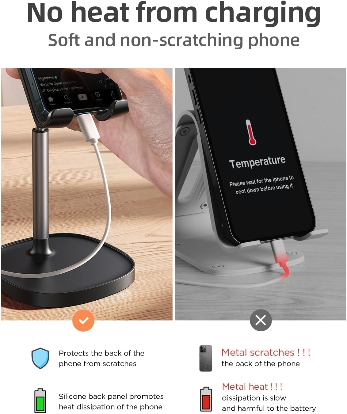 LISEN Cell Phone Stand Phone Holder for Desk, Gaming for Nintendo Switch | Office Desk Accessories for Women, iPhone Stand, Gadgets for Men Gifts, Office Decor, OtterBox Case, Switch, iPad, 4-10 in