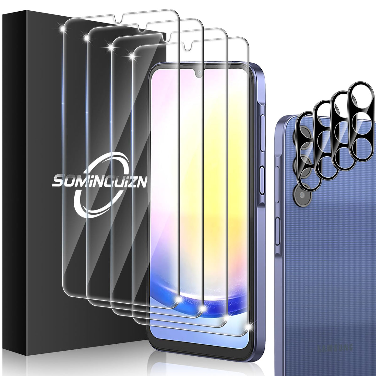3+3 for Samsung Galaxy A26 5G Privacy Screen Protector Camera Protector | 9H Tempered Glass Cell Phone Protector Camera Lens Protector