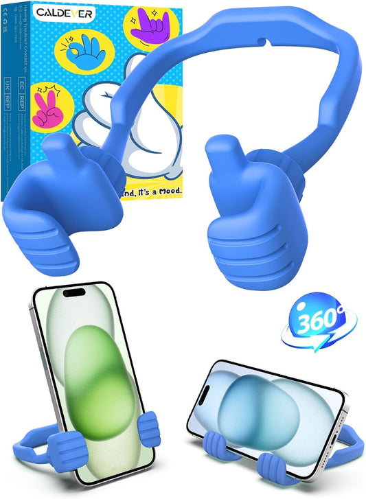 Stocking Stuffers for Teens Boys Girls Kids Gifts Cell Phone Stand for Desk | Upgrade Adjustable Thumbs Up Lazy Phone Holder for iPhone, Christmas Birthday Gifts for Men Women Adults Husband Wife, Blue