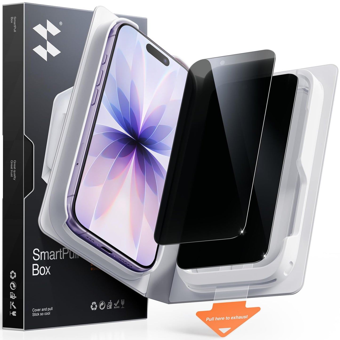 SMARTDEVIL 2 Pack Privacy Screen Protector for iPhone 17 Pro Max, Anti-Spy | Military-Grade Shatterproof Protection, Tempered Glass Film , 9H Hardness, Fast & Easy Installation, Case Friendly Design