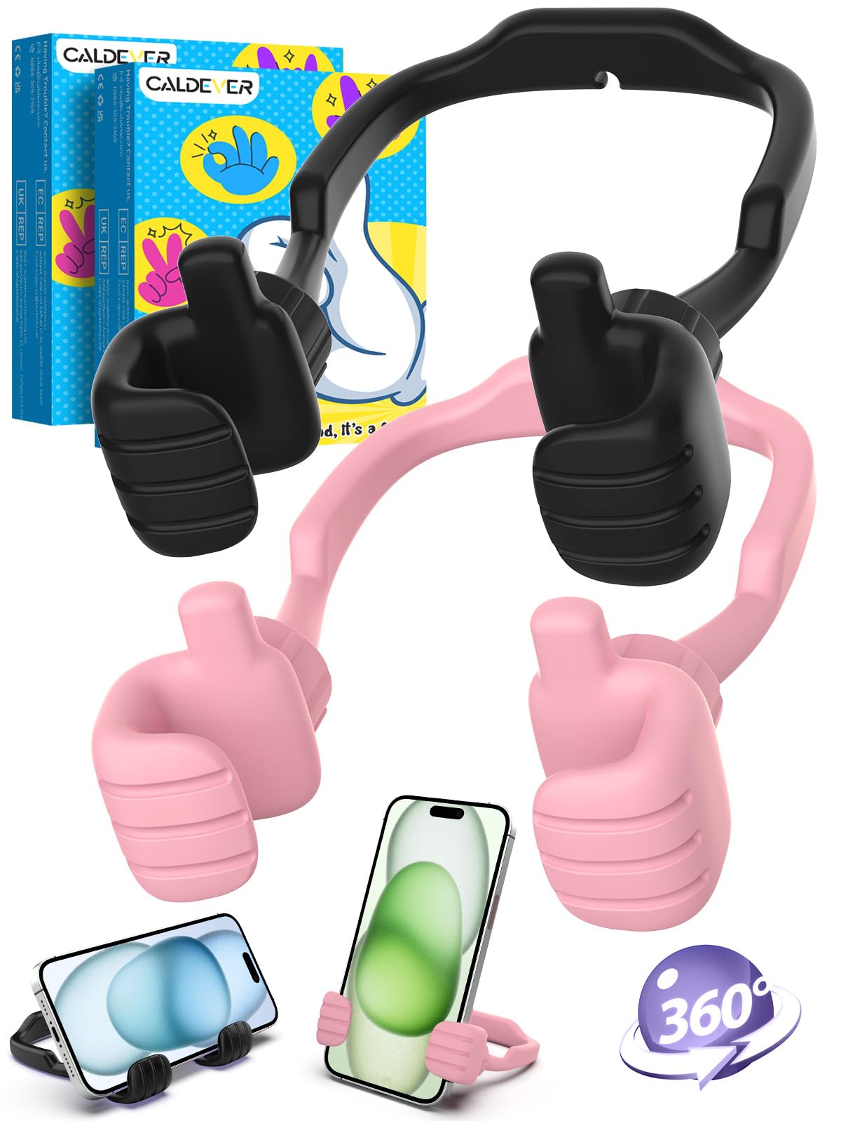 Stocking Stuffers for Teens Girls Boys Gifts Thumbs Up Cell Phone Stand | Back to School Supplies, Adjustable Lazy Phone Holder for Desk, Fun Gift for Women Adults Kids Teenager Tween Trendy Stuff