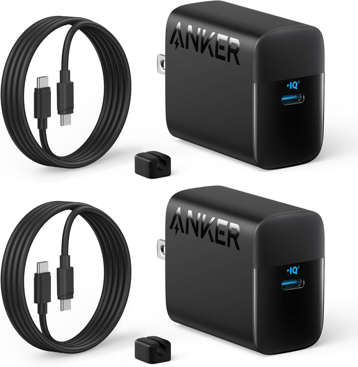 Anker 45W USB C Charger Block, 2-Pack Type C Charger Fast Charging | Phone Charger Includes 5ft USB-C Cable,For iPhone 17/16 Series,iPad, Galaxy S24 Ultra and More