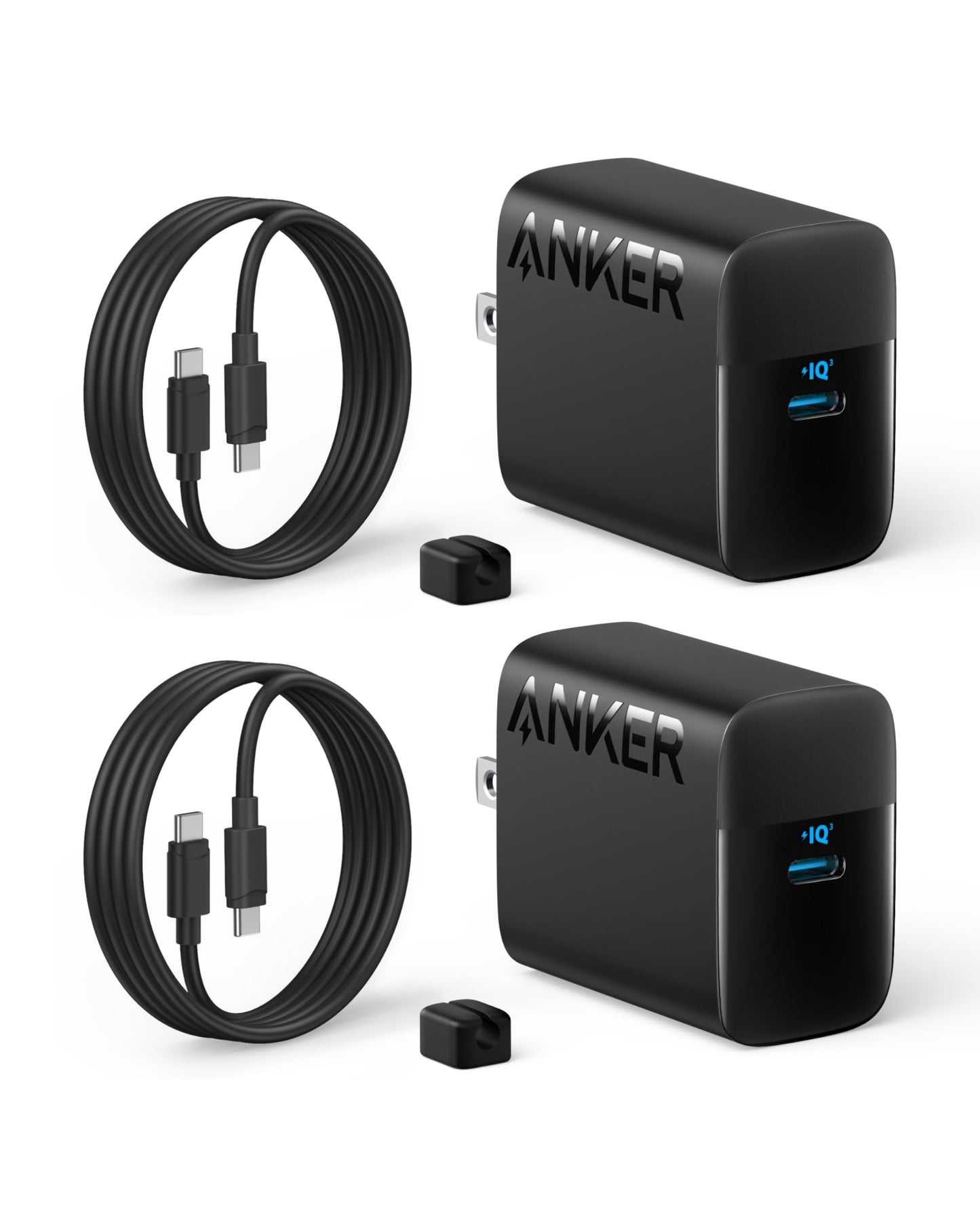 Anker 45W USB C Charger Block, 2-Pack Type C Charger Fast Charging | Phone Charger Includes 5ft USB-C Cable,For iPhone 17/16 Series,iPad, Galaxy S24 Ultra and More
