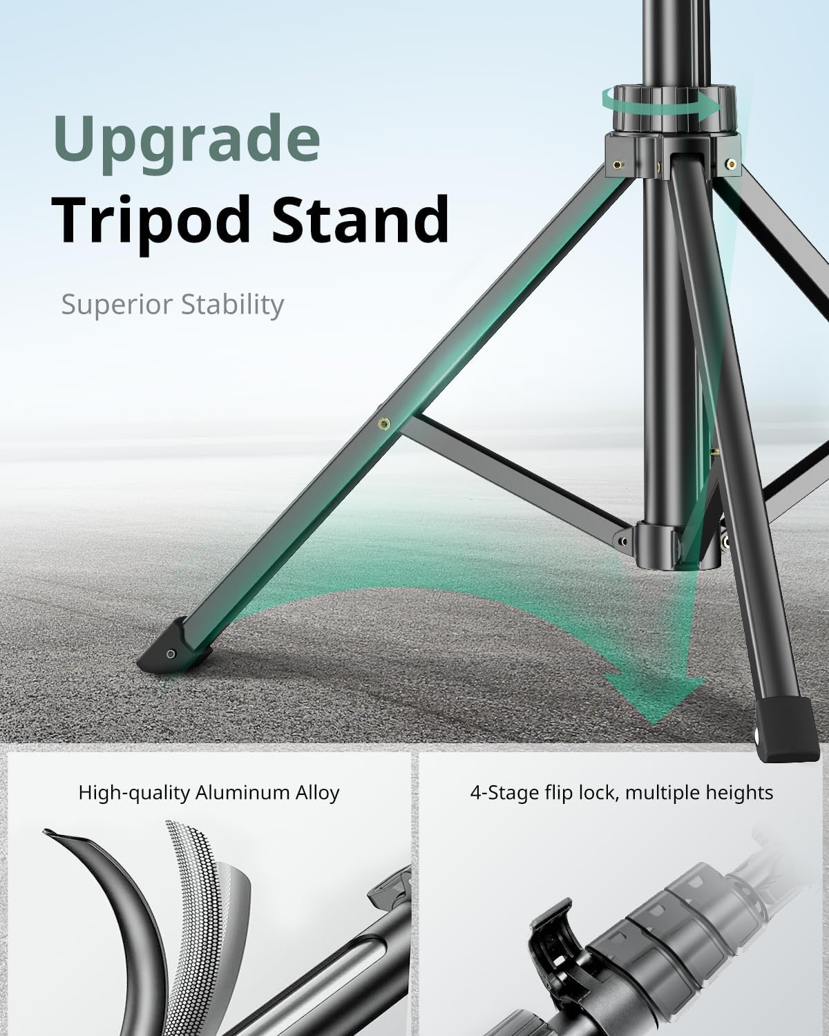 SENSYNE 62" Phone Tripod for iPhone, Extendable Selfie Stick Tripod Stand with Wireless Remote and Phone Holder, Cell Phone Tripod for Video Recording, Compatible with iPhone Android