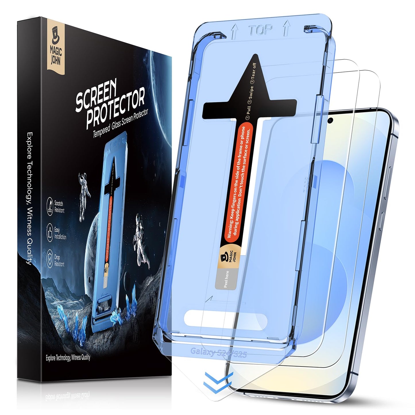 MAGIC JOHN for iPhone 17 Pro Max Screen Protector Tempered Glass 6.9 inch | 2Pack, Auto Dust-Elimination, Easy Installation, Bubble Free, HD Clear
