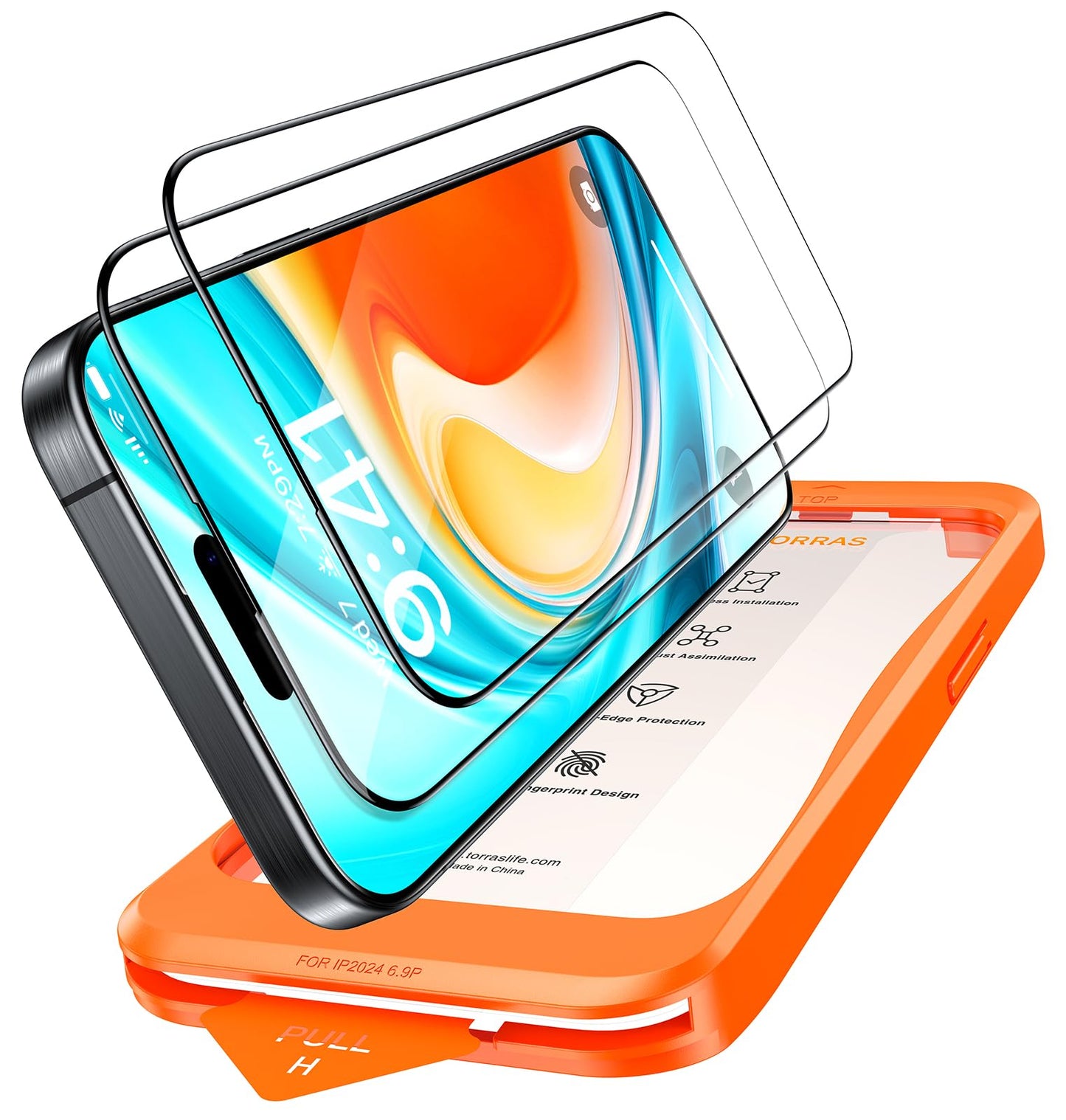 TORRAS for iPhone 17 Pro Max Screen Protector [12Ft Military-Grade Shatterproof] [9H+ Aerospace Tempered Glass] Anti-Scratch Full Coverage Fit Screen Protector 17 ProMax 6.9" 2-Pack
