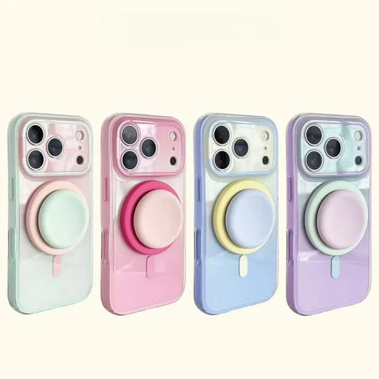 Magnetic 2-in-1 double-layer gradient full-cover AI button case, suitable for iPhone 17/16/15 Pro Max, iPhone 16, iPhone 15 hard case
