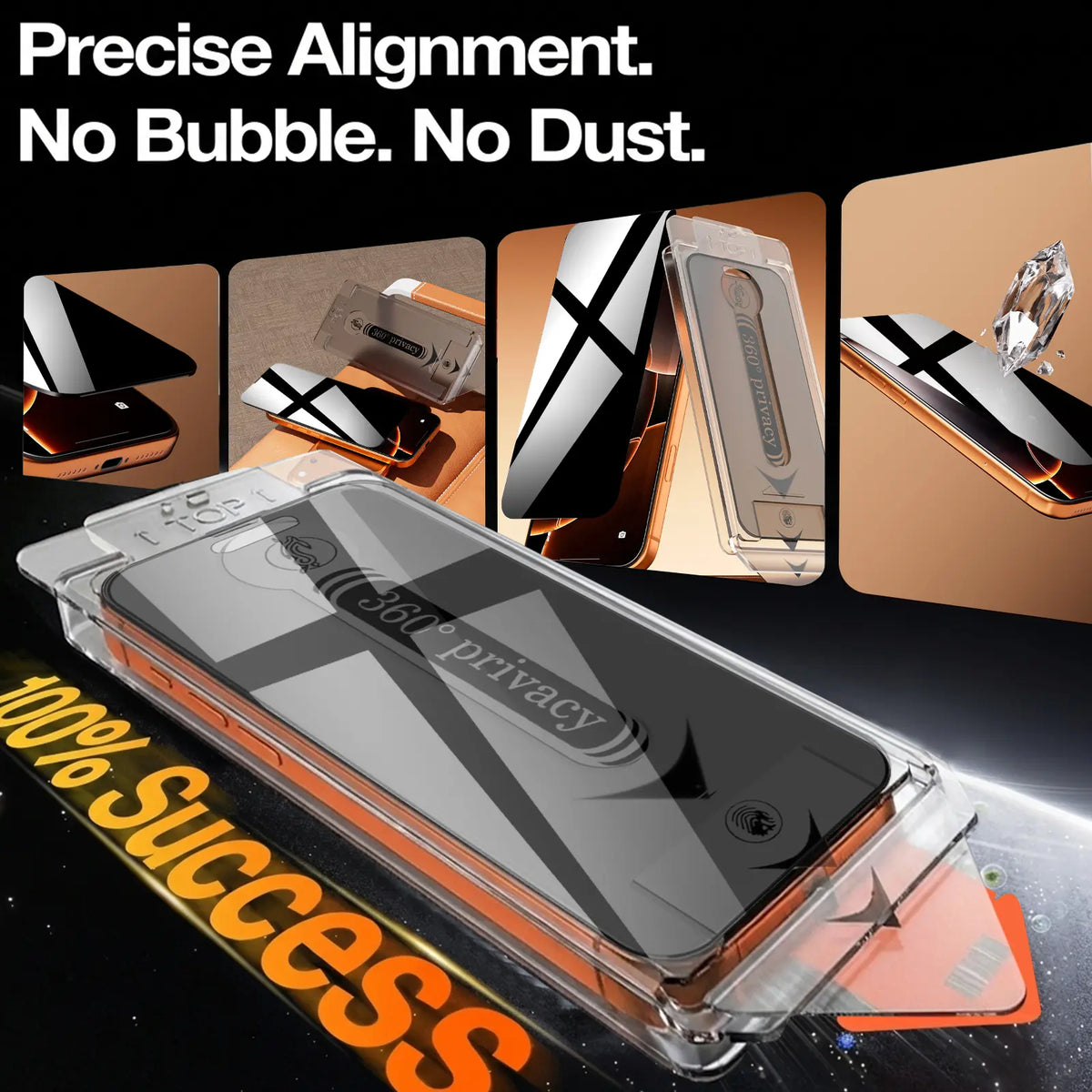 UNEUPEU [3PCS] Tempered Glass 360° Anti-Spy Screen Protector for Smartphones, Handheld Devices, Protective Accessories, Full Protection,Tiktokshopbacktoschool