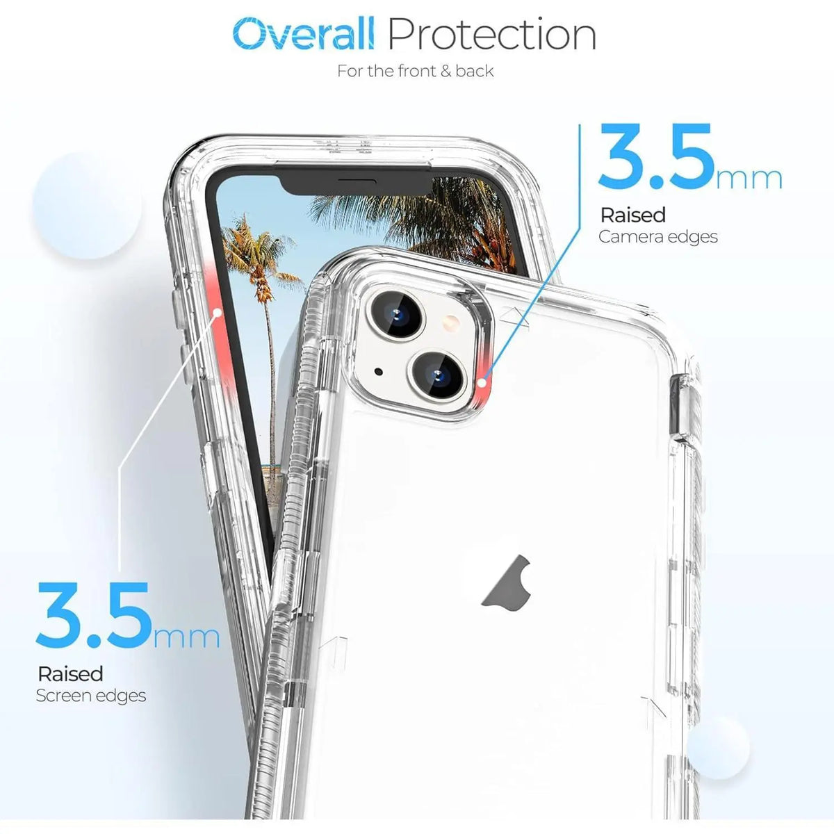 3-Layer Shockproof Clear Case for iPhone 17 Pro Max 16 15 14 13 12 11 Pro Max, Heavy Duty Transparent Military-Grade Drop Protection Cover for iPhone 17 Air iPhone Air