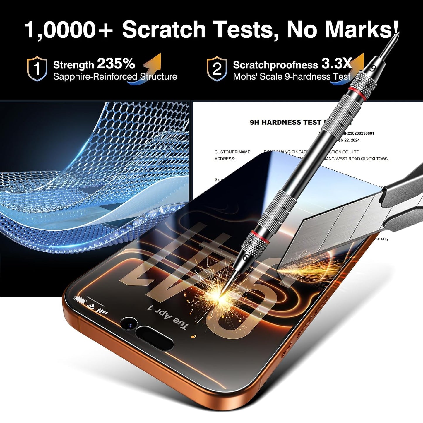 EZ-GLAZ-4+2 Pack for iPhone 17 Pro Max Privacy Screen Protector (6.9") | 2-Pack Lens Protectors, Alignment Kit, Easy Installation, 9H+ Tempered Glass, Scratch Resistant, 28° Privacy Protection