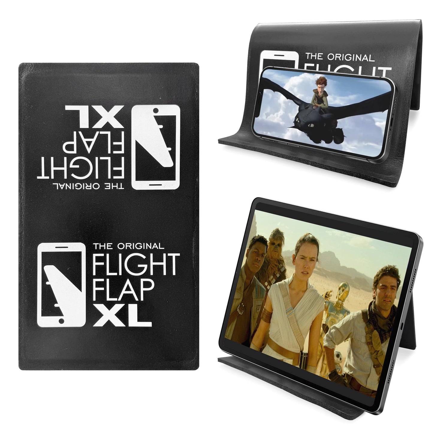 Airplane Phone Holder - Foldable Phone Stand for Plane Travel | Aluminum Build, 9 x 4.3 in. Matte Black Finish, Tabletop Mount Desk, Plane Tray Seat back, Treadmill, Fits iPhone Cell Phone