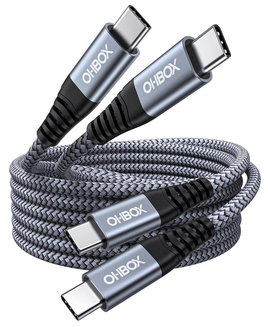 USB C to USB C Cable 60W [2Pack 6FT] USB Type C Fast Charging Cable for Car | Durable Braided iPhone USB C Charger Cable USBC to USBC Cord for iPhone 17/16/15/Pro Max/Plus, Samsung Galaxy S23 and More