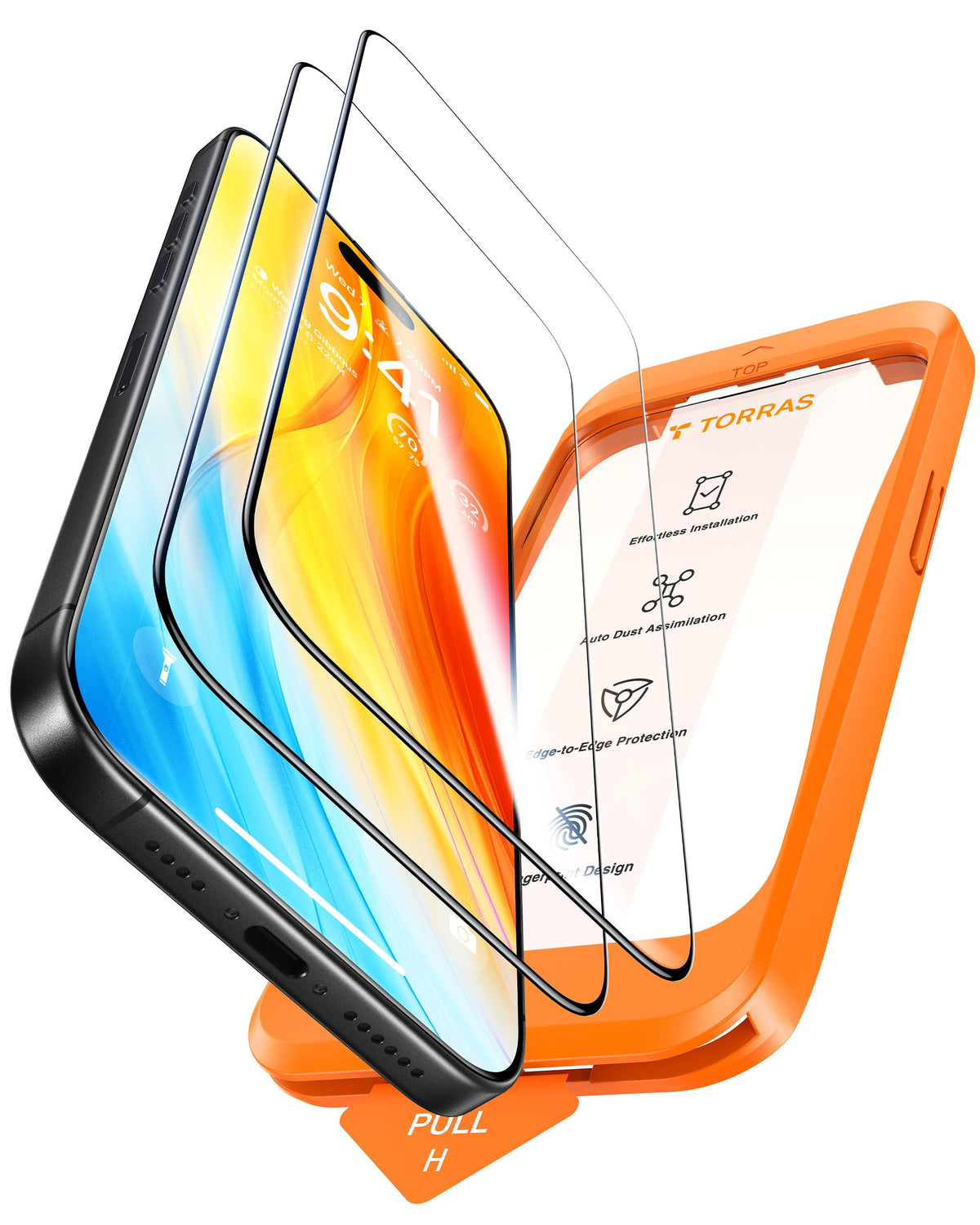 TORRAS for iPhone 17 Pro Max Screen Protector [12Ft Military-Grade Shatterproof] [9H+ Aerospace Tempered Glass] Anti-Scratch Full Coverage Fit Screen Protector 17 ProMax 6.9" 2-Pack
