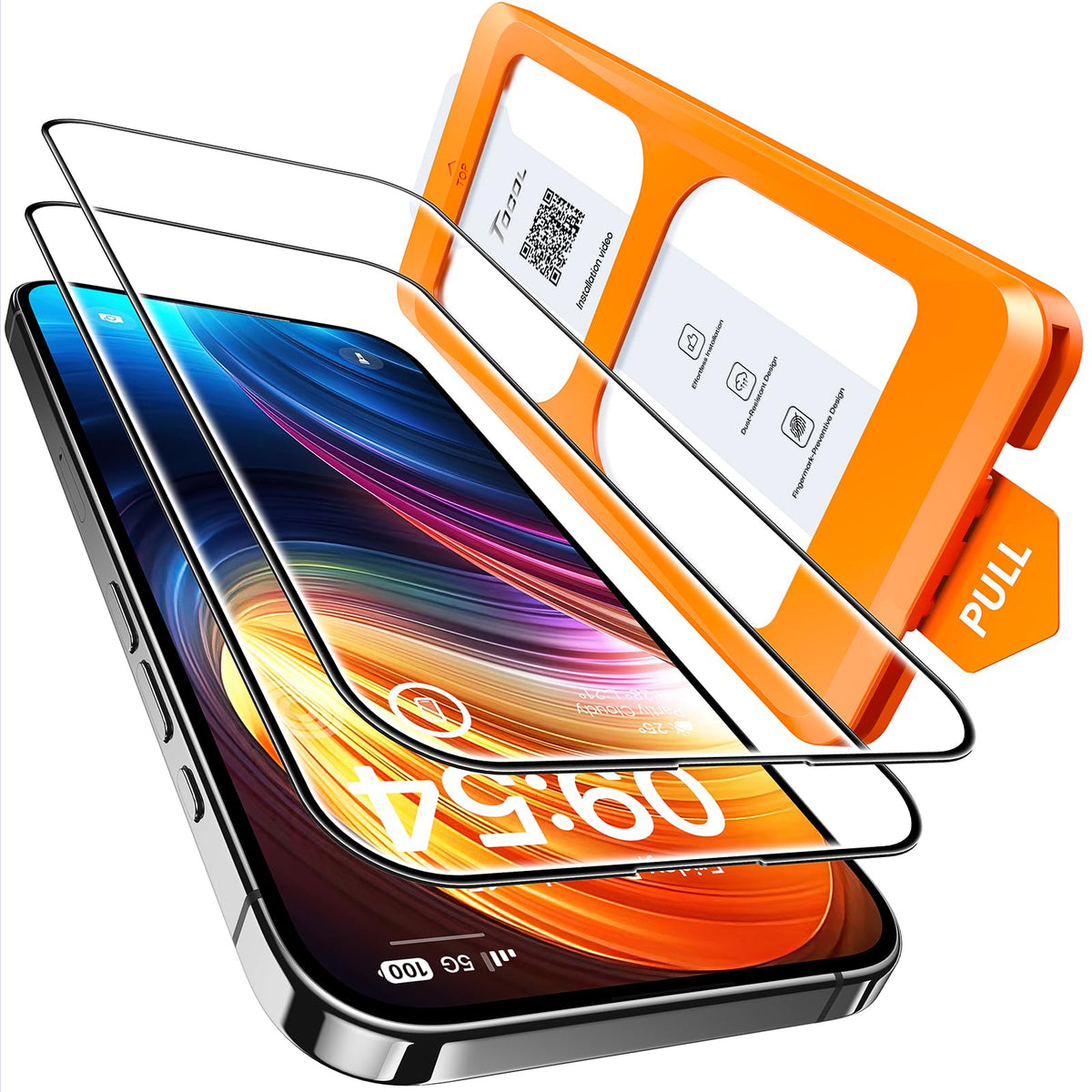 TOCOL for iPhone 16 Pro Max Privacy Screen Protector | Easy Installation, 25° Anti Spy, Data Protection, 9H+ Tempered Glass, 8FT Military Grade Shatterproof, Anti-Scratch, 2 Pack