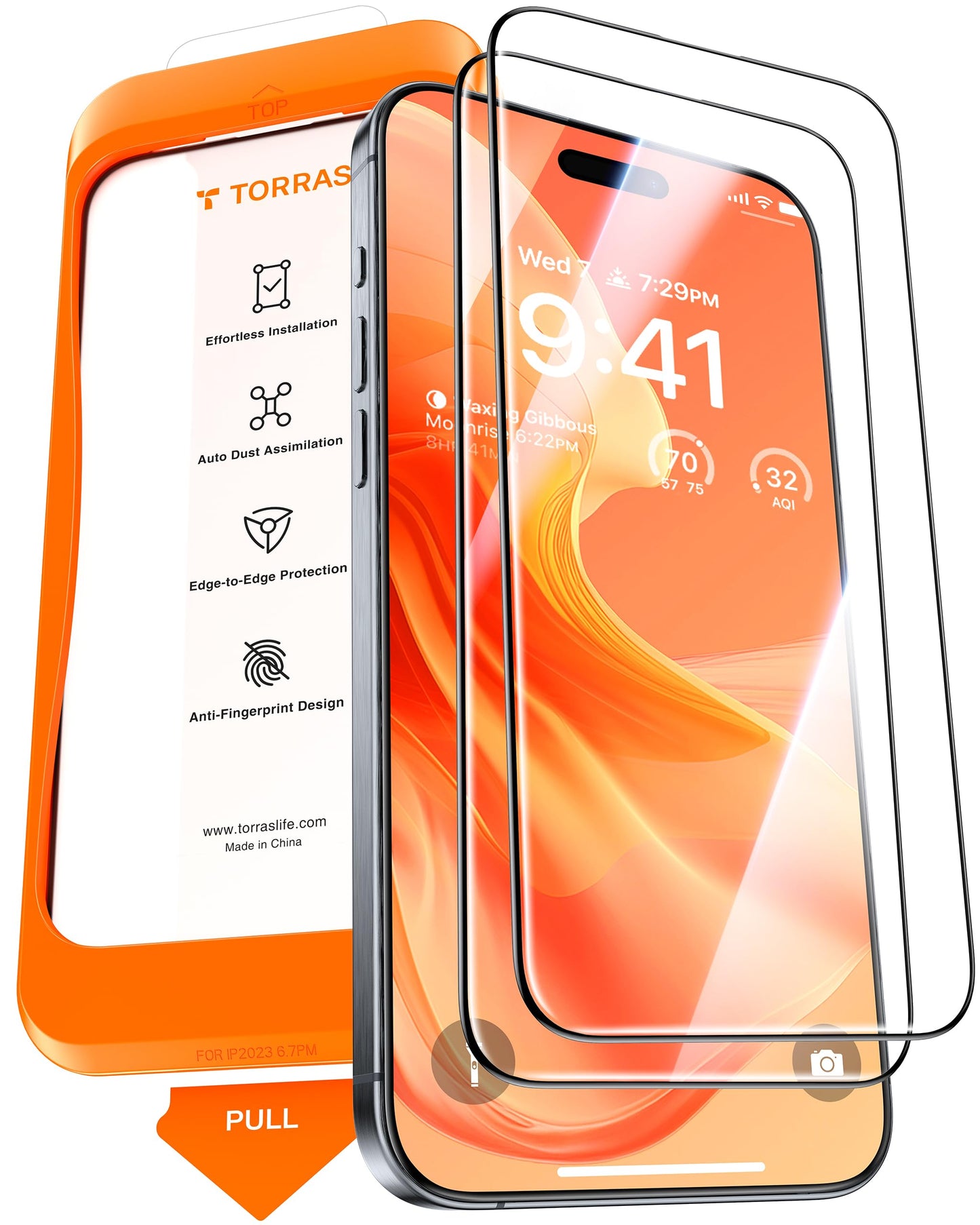 TORRAS for iPhone 17 Pro Max Screen Protector [12Ft Military-Grade Shatterproof] [9H+ Aerospace Tempered Glass] Anti-Scratch Full Coverage Fit Screen Protector 17 ProMax 6.9" 2-Pack