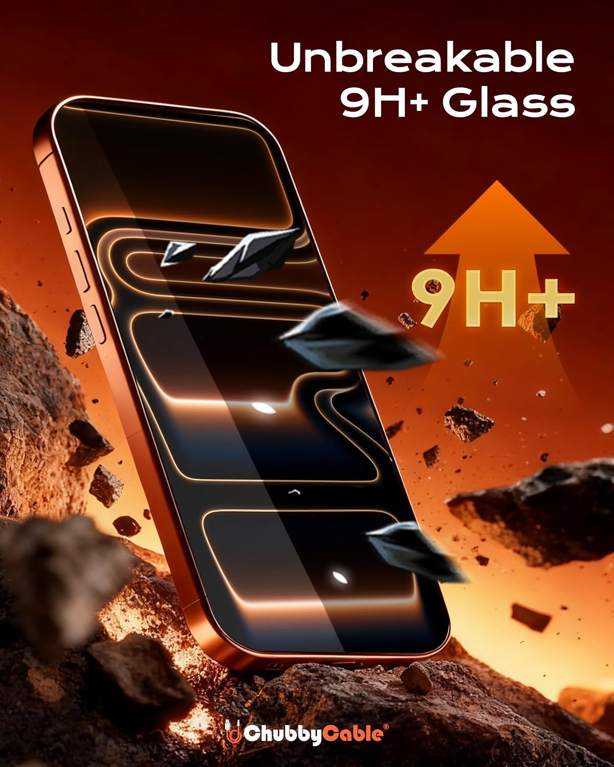 chubbycable HD Glass Screen Protector for iPhone 17 Pro Max, 2 Pack | Tempered Glass, Ultra-Easy Install Box, Auto Dust-Elimination, Bubble Free, High Clarity, Smooth Touch, Daily Protection
