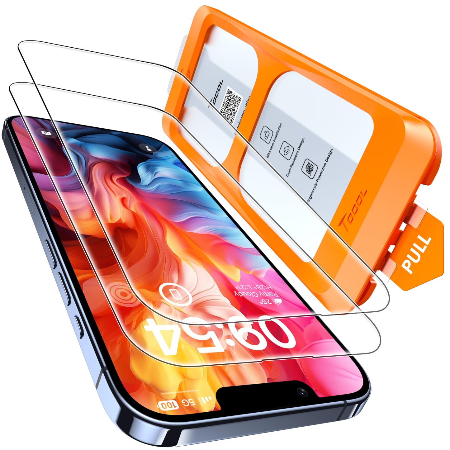 TOCOL for iPhone 17 Pro Max Screen Protector, Clear | Easy Installation Bubble-Free, 9H+ Tempered Glass, 8FT Military Grade Shatterproof, Anti-Scratch, Case Friendly HD 2 Pack