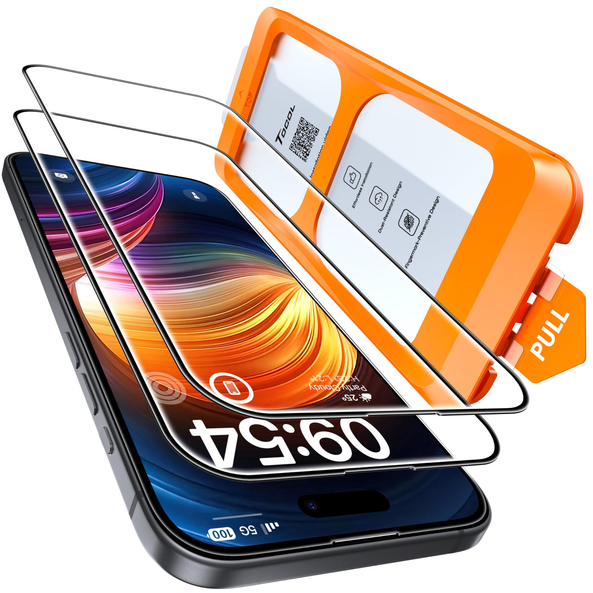 TOCOL for iPhone 16 Pro Max Privacy Screen Protector | Easy Installation, 25° Anti Spy, Data Protection, 9H+ Tempered Glass, 8FT Military Grade Shatterproof, Anti-Scratch, 2 Pack