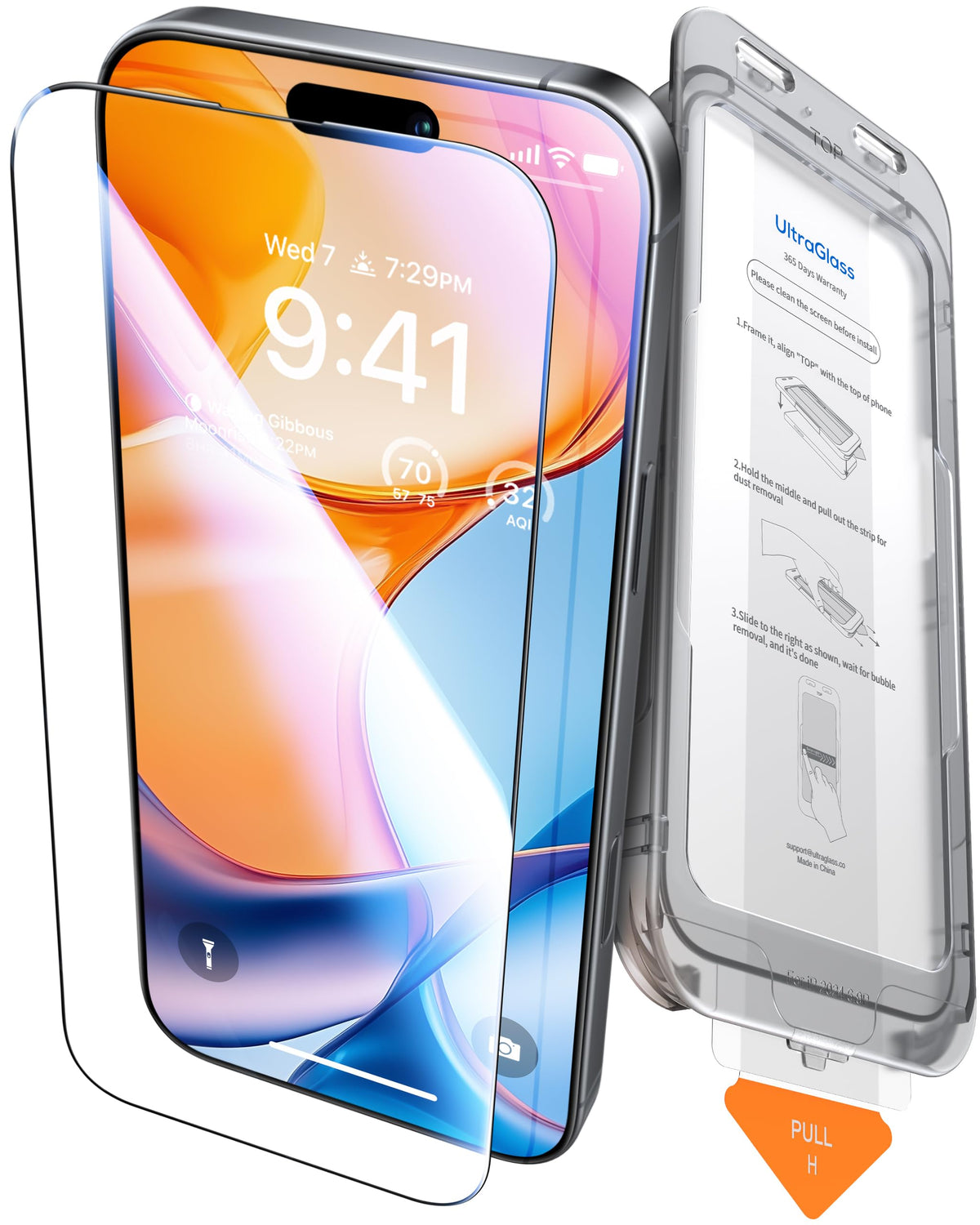 UltraGlass TOP 9H+ Armor for iPhone 16 Pro Max Screen Protector, 2 Pack | NO.1 Military Grade Shatterproof, Screen Protector 16 Pro Max Tempered Glass 16 ProMax, Longest Durable, One-Pull Tray