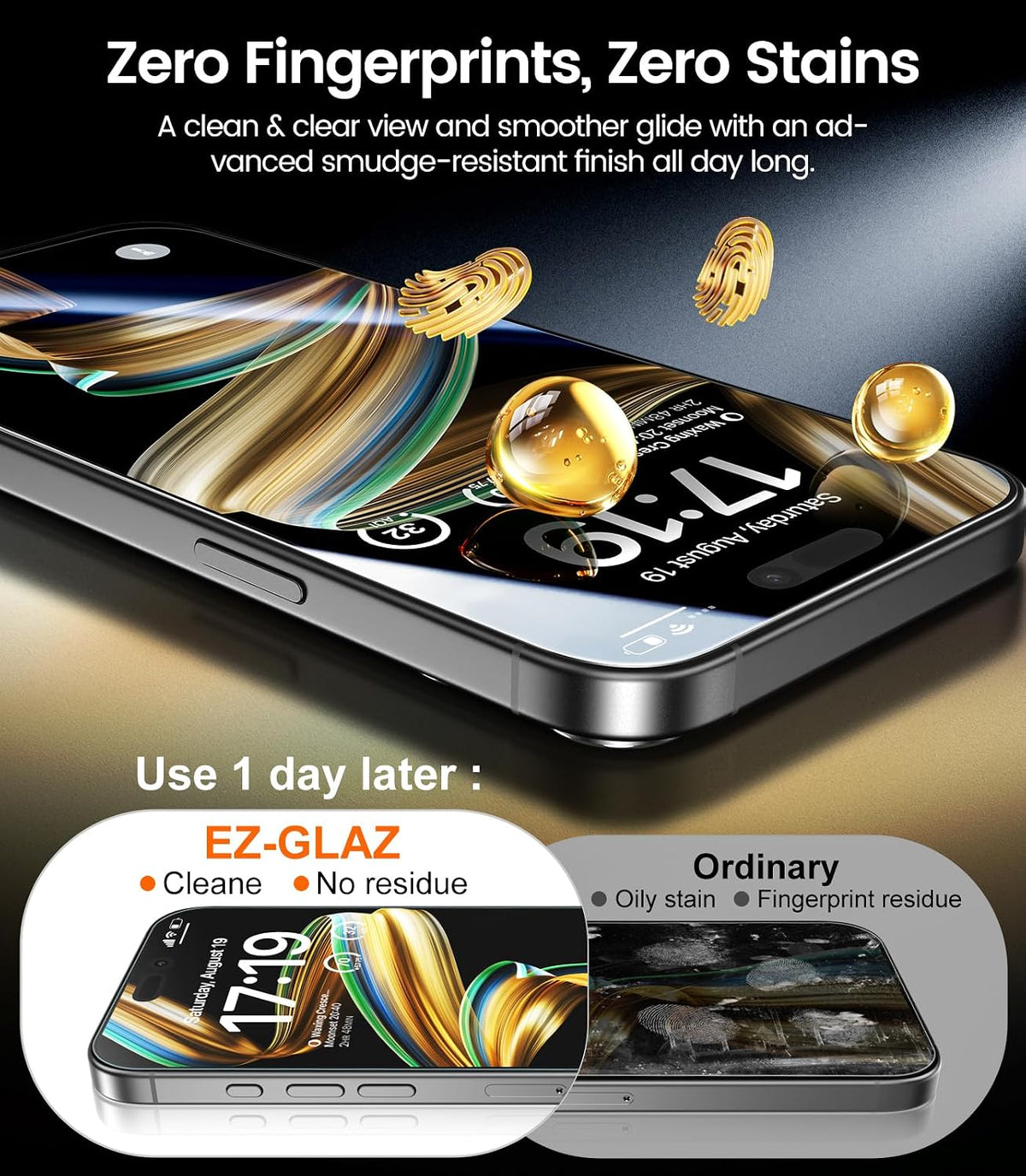 EZ-GLAZ-4 Pack for iPhone 17 Privacy Screen Protector (6.3") | 26° Privacy Protection, 12FT Military Grade Shatterproof, 9H+ Tempered Glass Film with Flawless Fit Box, Scratch Resistant