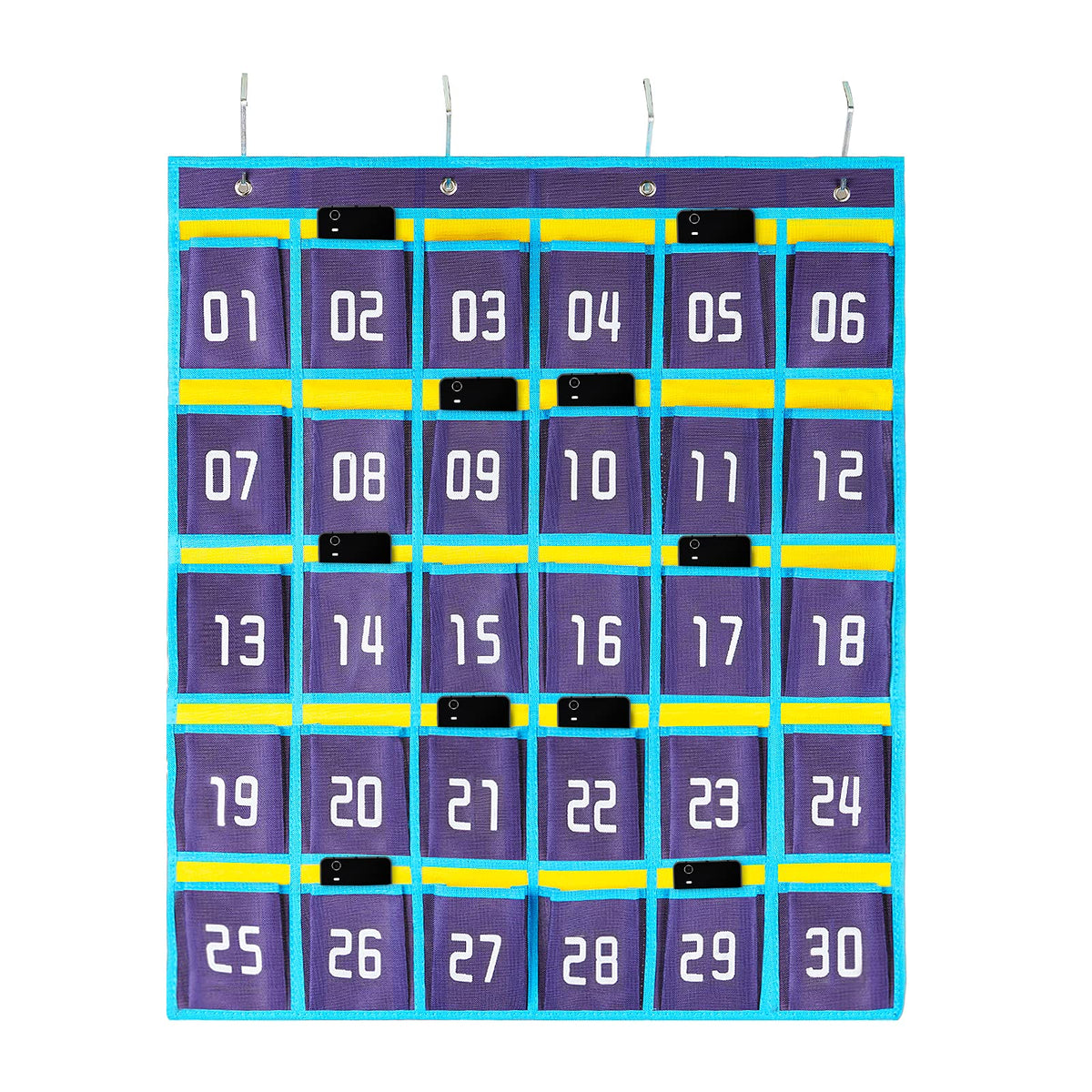 Loghot 36 Numbered Pockets Classroom Pocket Chart for Cell Phone Holder | Wall Door Hanging Pocket Organizer for Phone Calculator Holder, Phone Pouch for School Classroom & Office Phone Management