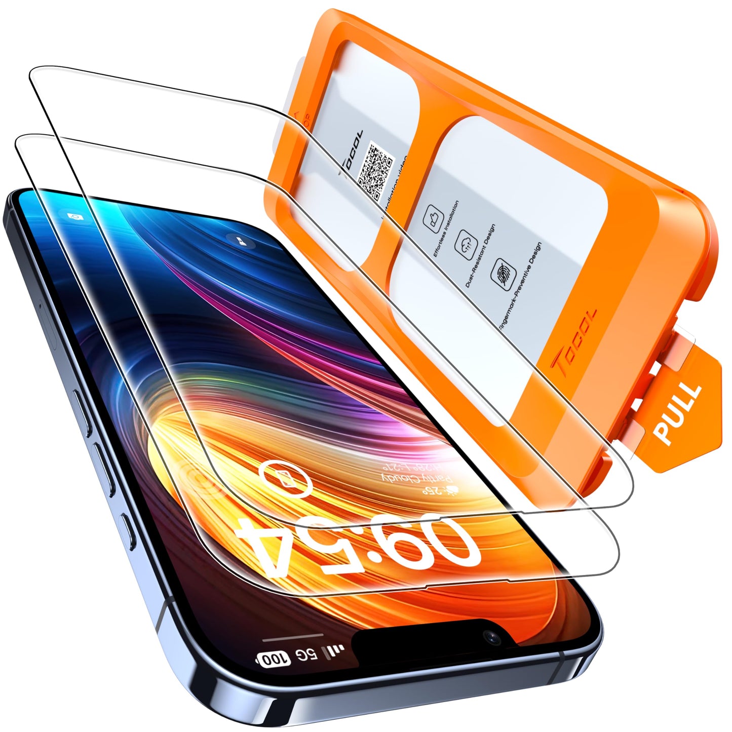 TOCOL for iPhone 16 Pro Max Privacy Screen Protector | Easy Installation, 25° Anti Spy, Data Protection, 9H+ Tempered Glass, 8FT Military Grade Shatterproof, Anti-Scratch, 2 Pack
